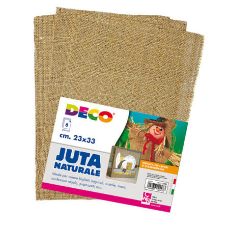 Conf. 6 pezzi juta naturale 23x33cm 12247 DECO