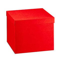 Scatola c/coperchio 30x30x24cm seta rosso Scotton