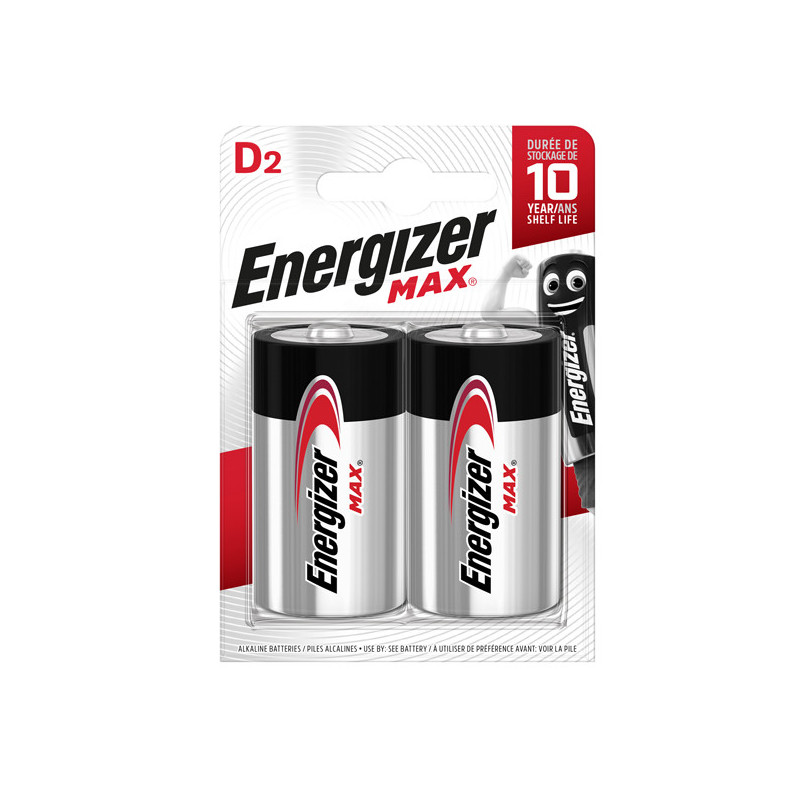 Blister 2 pile torcia D - Energizer Max