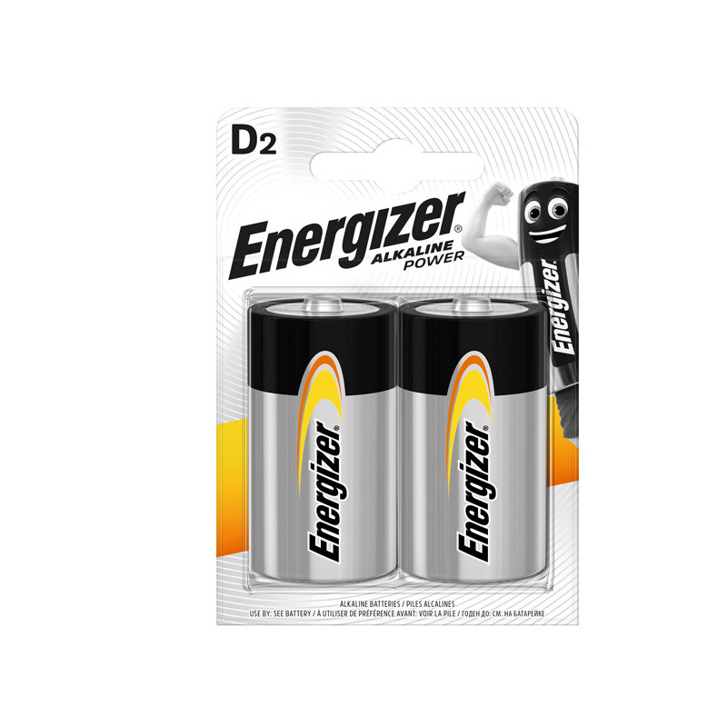 Blister 2 pile torcia D - Energizer Alkaline Power