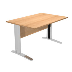 Scrivania lineare 120X80cm Faggio - fianchi vernic. effetto cromato EASY