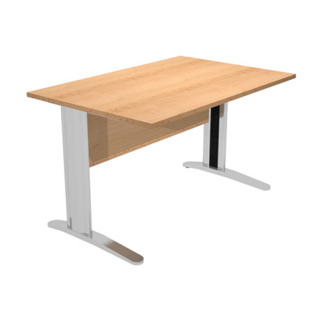 Scrivania lineare 120X80cm Faggio - fianchi vernic. effetto cromato EASY