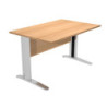 Scrivania lineare 120X80cm Faggio - fianchi vernic. effetto cromato EASY