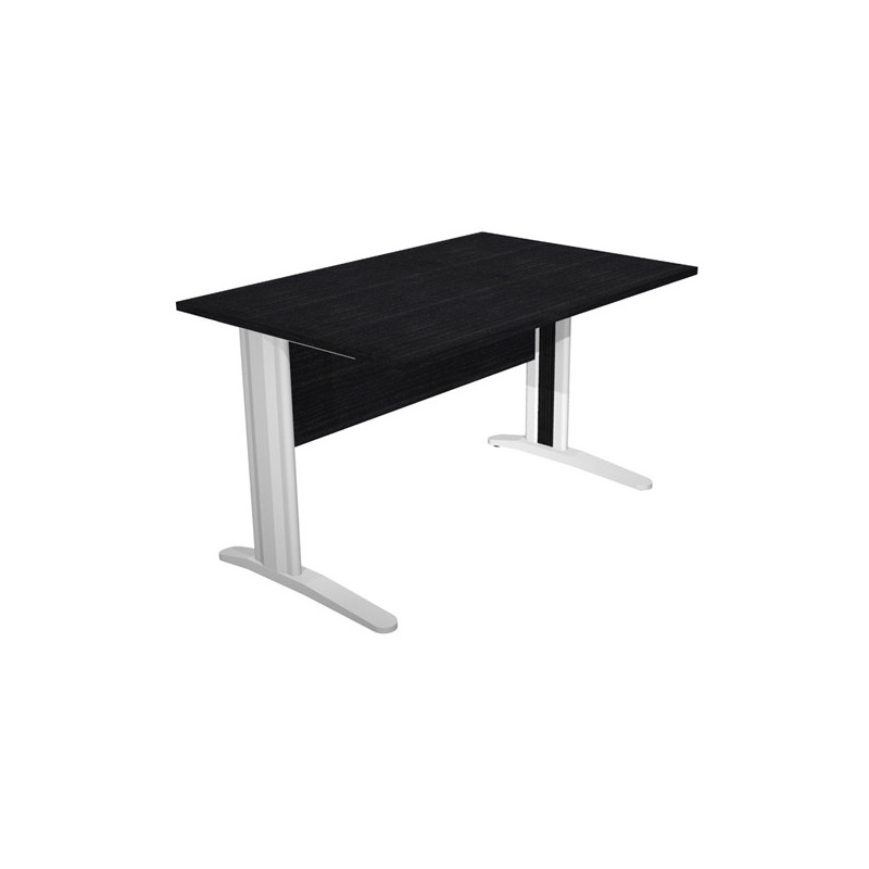 Scrivania lineare 120X80cm Nero venato frassino-fianchi vernic. effetto croma