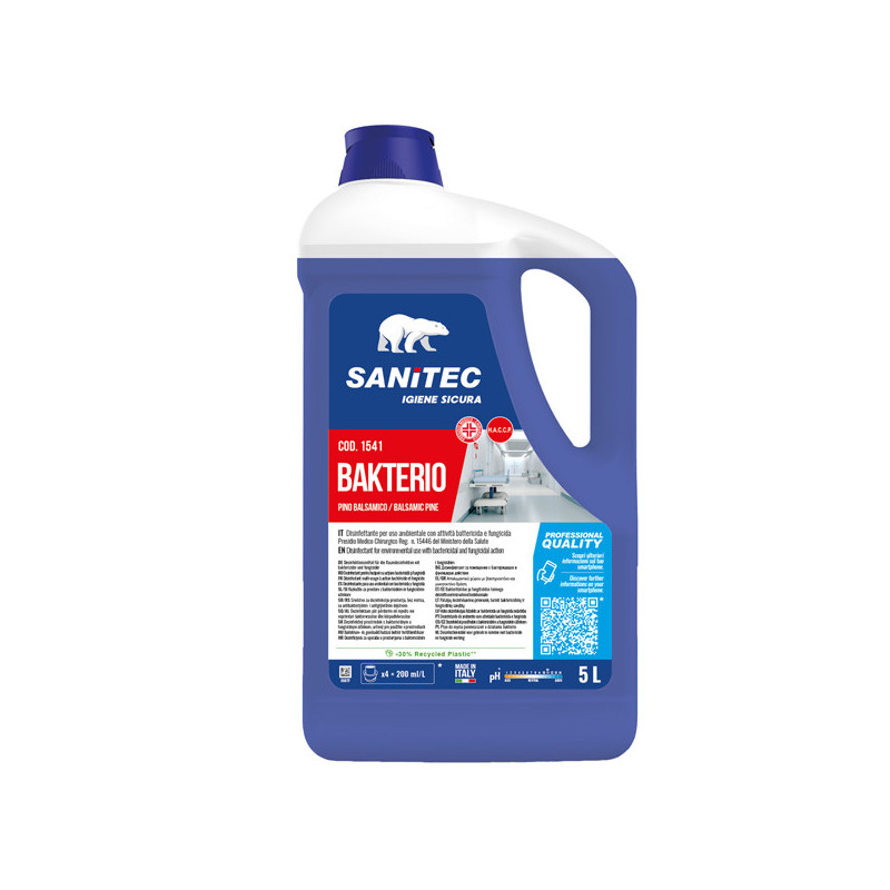 Detergente disinfettante Bakterio 5L Pino balsamico Sanitec