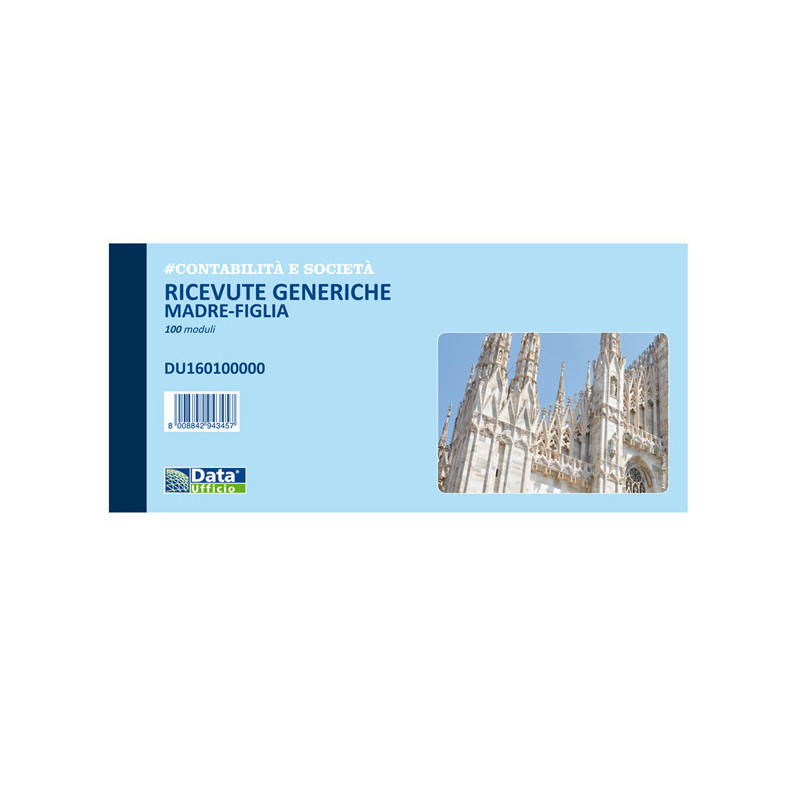 Blocco ricevute generiche madre-figlia 100 copie 10x21,5cm DU160100000