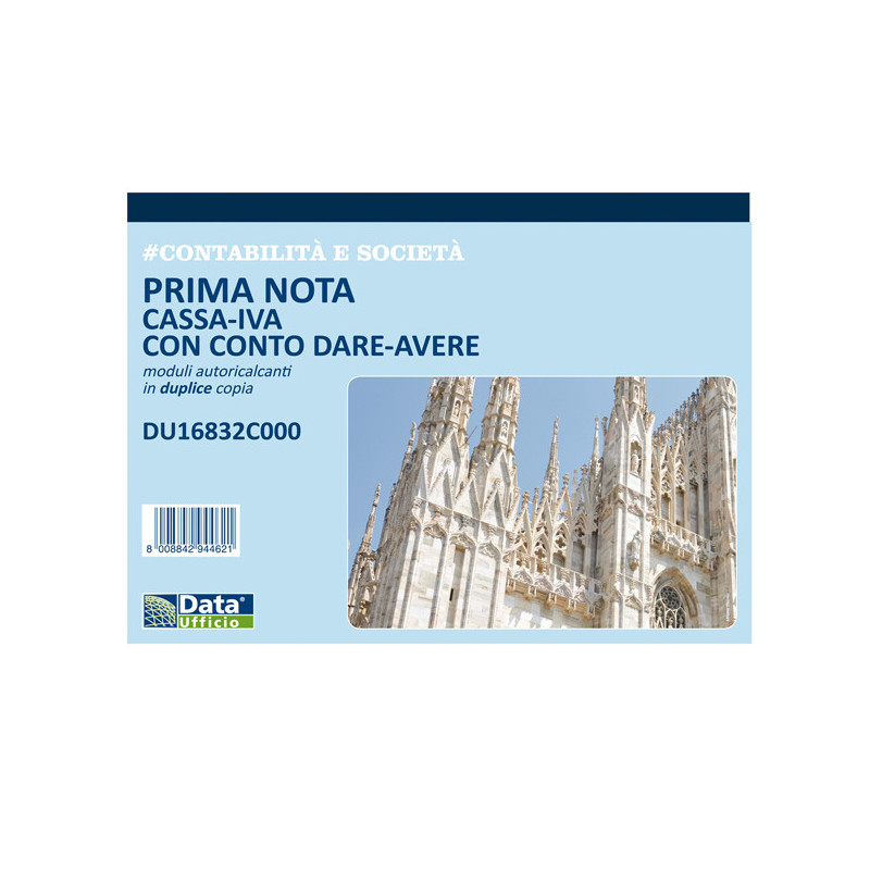 Blocco prima nota cassa/iva c/conto dare-avere 50/50copie autor. DU1612C000