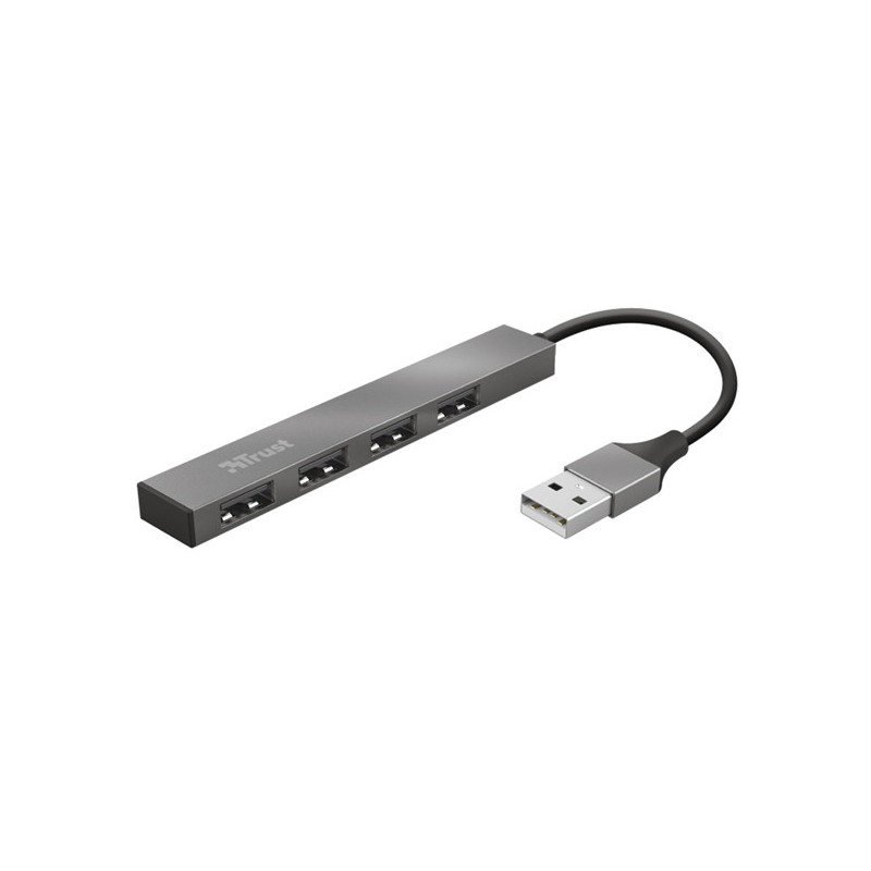 Hub Mini USB a 4 porte in alluminio Halyx -Trust