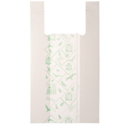 Scatola 500 Shoppers bianchi MIDI 16æ 28x50CM 7+7cm Mater-Bi