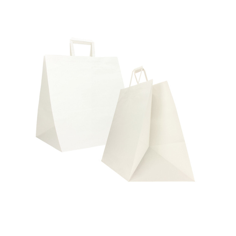 Scatola 150 Shoppers carta craft 36x30x36cm Flat Maxi bianco