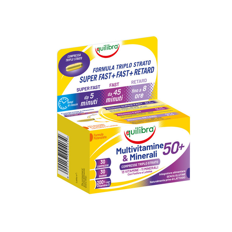 Integrator MultivitamineMinerali 50+ Compresse TriploStrato 30x1,4gr Equilibra