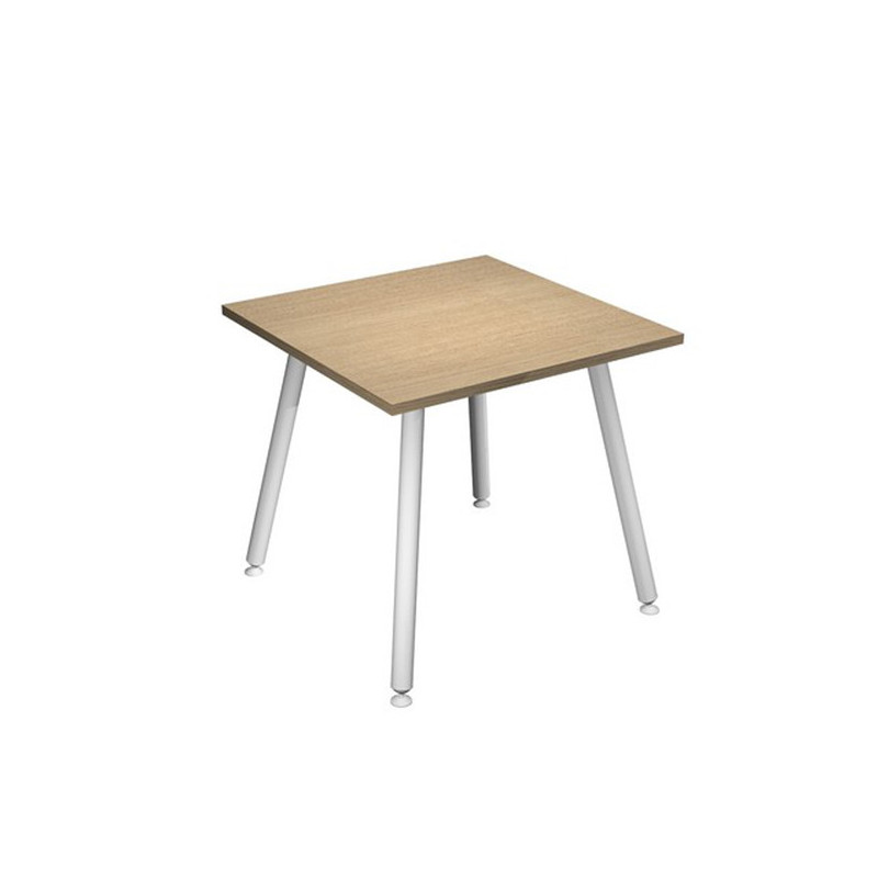 Scrivania 80x80xH74,4cm Bianco/ Rovere Skinny Metal