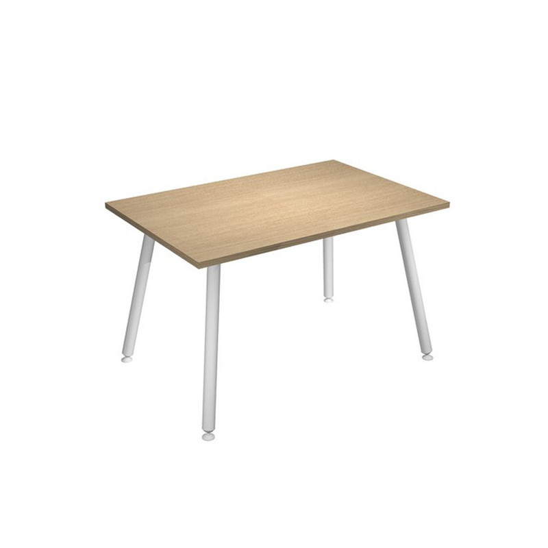 Scrivania 120x80xH74,4cm Bianco/ Rovere Skinny Metal