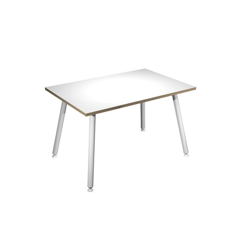 Scrivania 120x80xH74,4cm Bianco/ Bianco Skinny Metal