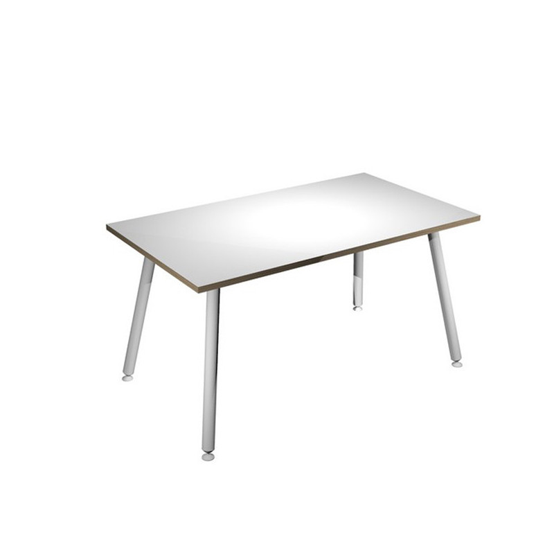 Scrivania 140x80xH74,4cm Bianco/ Bianco Skinny Metal