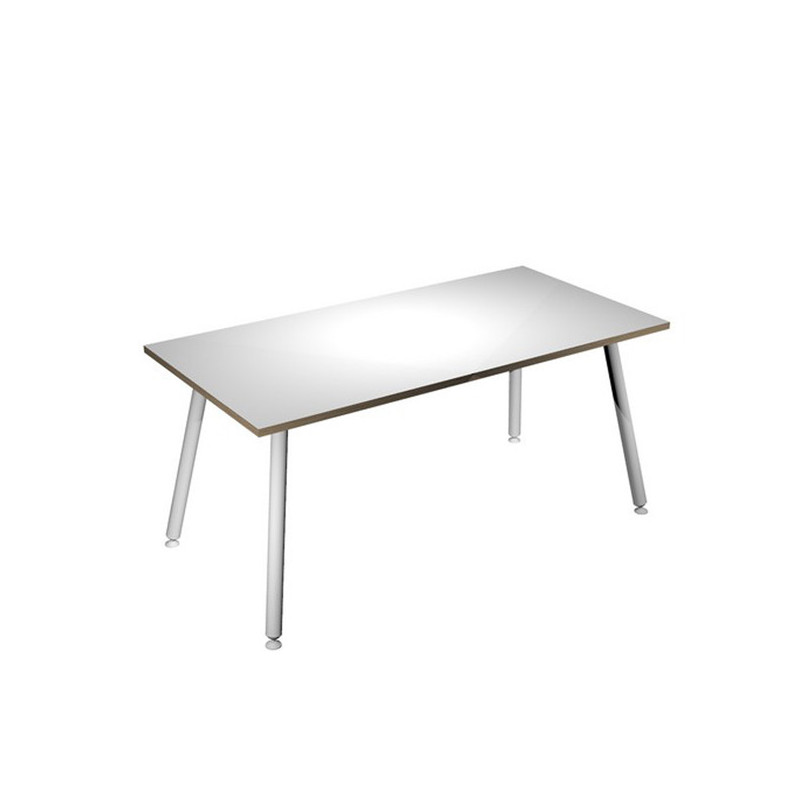 Scrivania 160x80xH74,4cm Bianco/ Bianco Skinny Metal