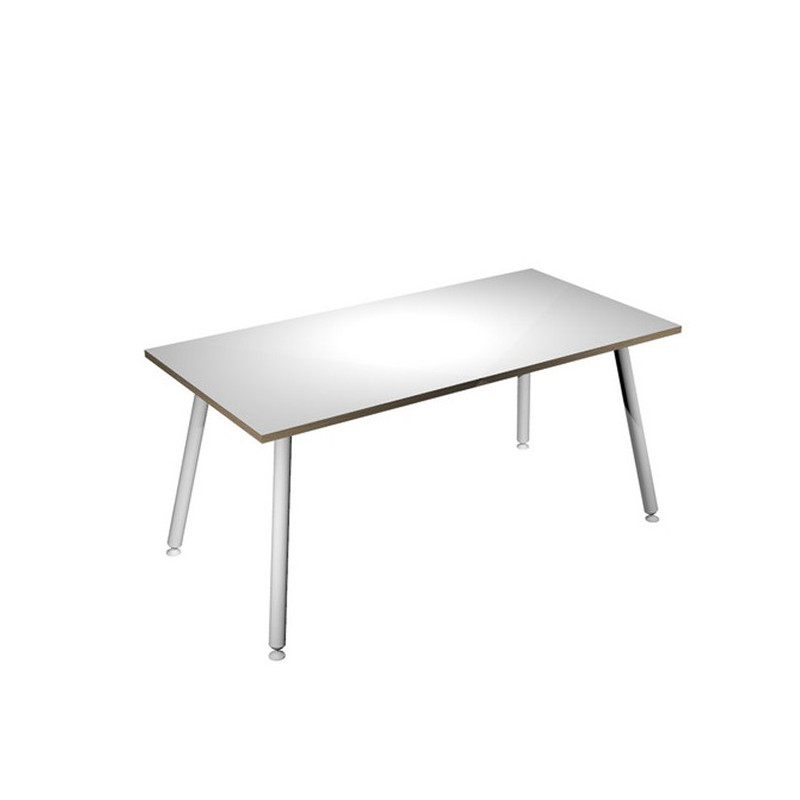 Scrivania 180x80xH74,4cm Bianco/ Bianco Skinny Metal