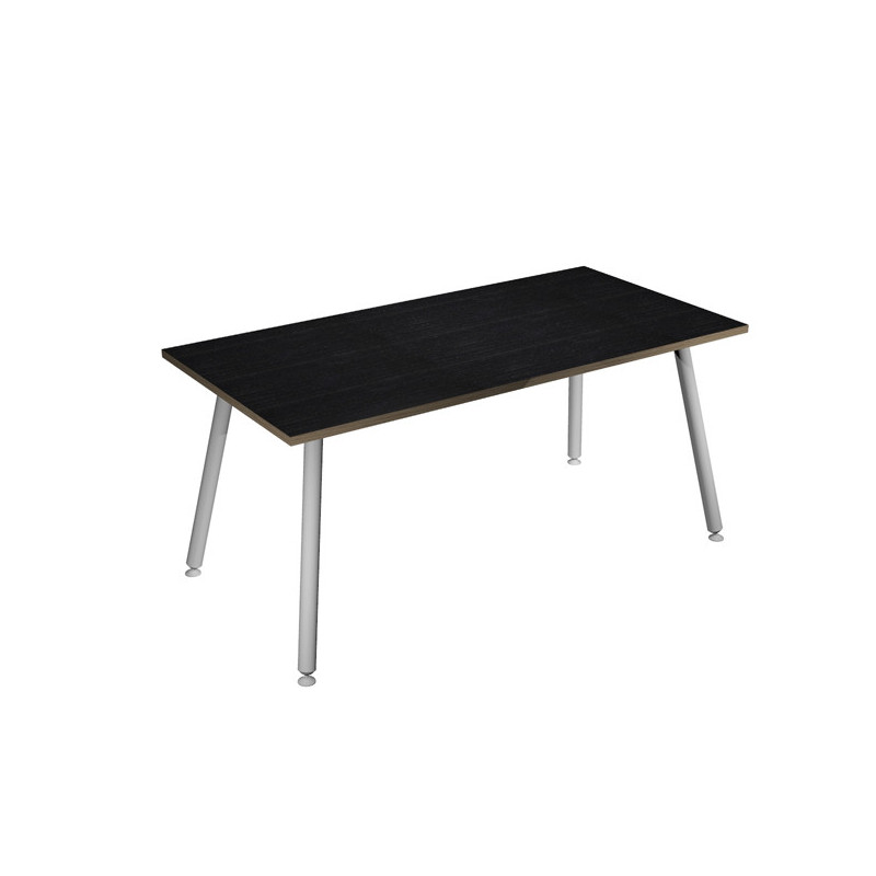Scrivania 180x80xH74,4cm Bianco/ Nero venato Skinny Metal