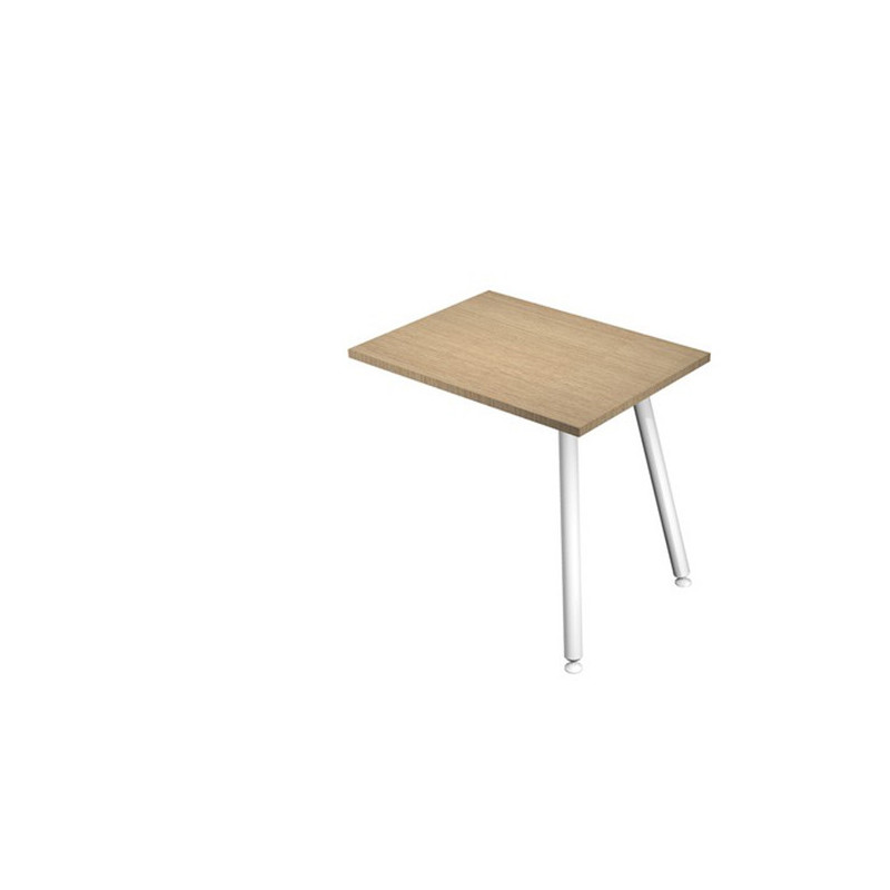 Allungo dx/sx 60x80xH74,4cm per scrivanie Skinny Metal Bianco/ Rovere