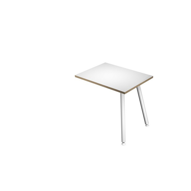 Allungo dx/sx 60x80xH74,4cm per scrivanie Skinny Metal Bianco/ Bianco