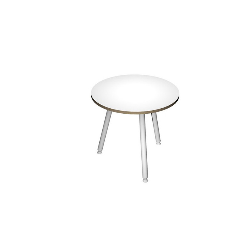 Tavolo riunione tondo 80cm Bianco Skinny Metal