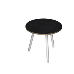 Tavolo riunione tondo 80cm Nero venato Skinny Metal