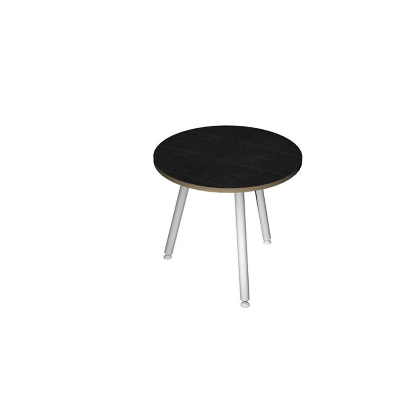Tavolo riunione tondo 80cm Nero venato Skinny Metal