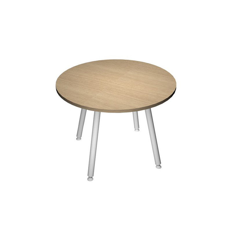 Tavolo riunione tondo 100cm Rovere Skinny Metal