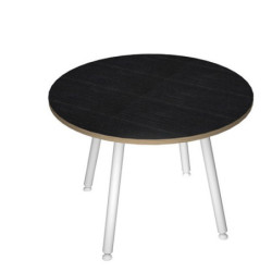 Tavolo riunione tondo 100cm Nero venato Skinny Metal
