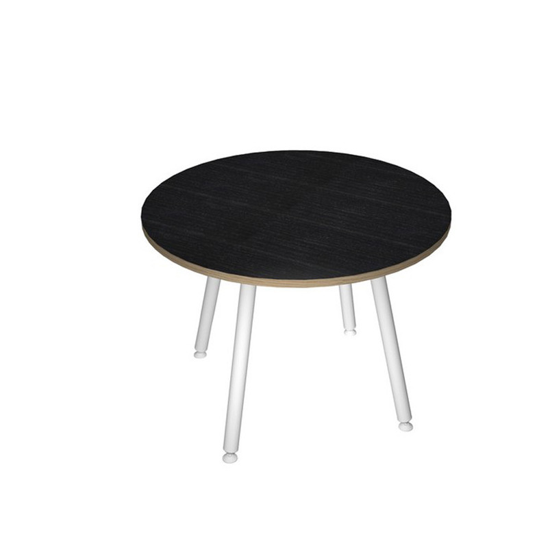 Tavolo riunione tondo 100cm Nero venato Skinny Metal