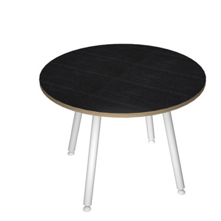 Tavolo riunione tondo 100cm Nero venato Skinny Metal