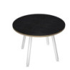 Tavolo riunione tondo 100cm Nero venato Skinny Metal