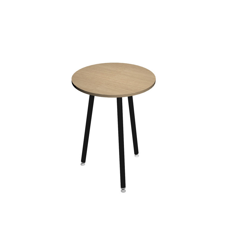 Tavolo alto tondo 80xH105cm Nero/Rovere Skinny Metal