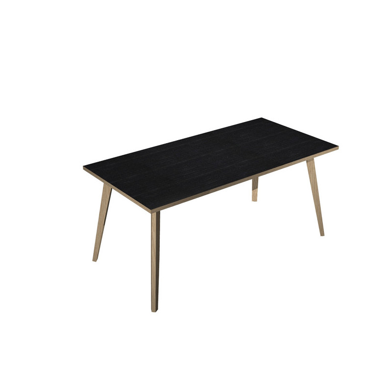 Scrivania 180x80xH74,4cm Rovere/Nero venato Woody