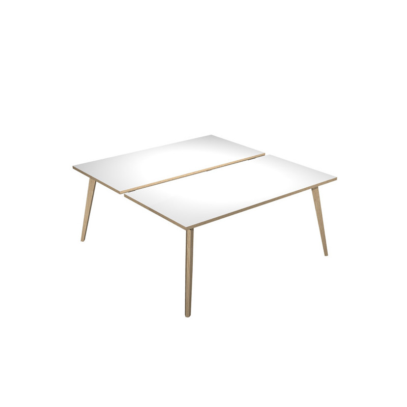 Scrivania a 2 postazioni contrap. 120x166cm Rovere/Bianco Woody
