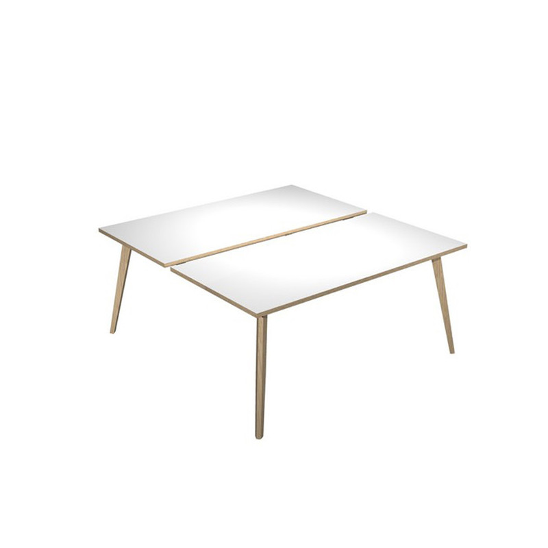 Scrivania a 2 postazioni contrap. 160x166cm Rovere/Bianco Woody