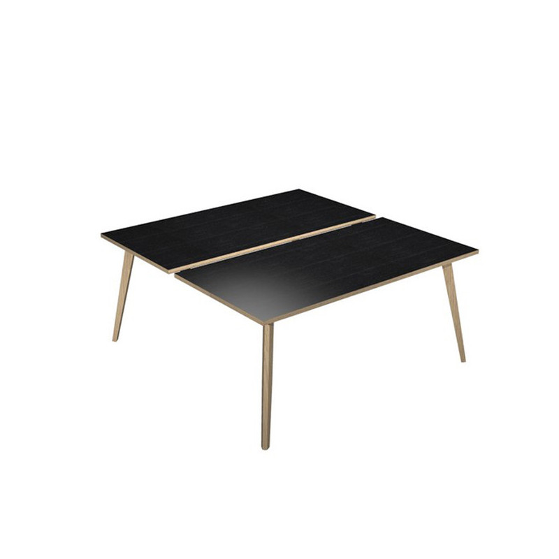 Scrivania a 2 postazioni contrap. 160x166cm Rovere/Nero venato Woody