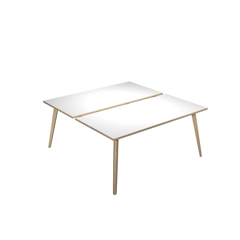 Scrivania a 2 postazioni contrap. 180x166cm Rovere/Bianco Woody