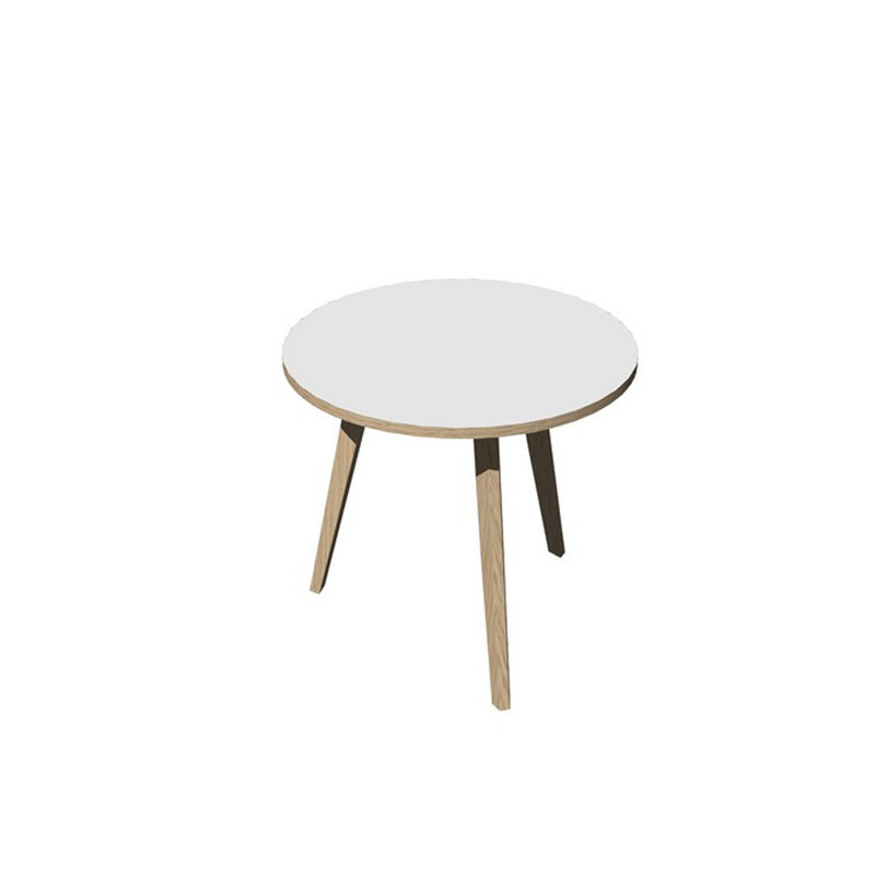 Tavolo riunione tondo 80cm Rovere/Bianco Woody