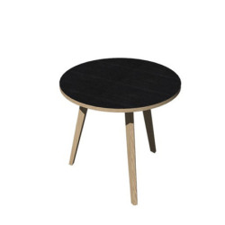 Tavolo riunione tondo 80cm Rovere/Nero venato Woody