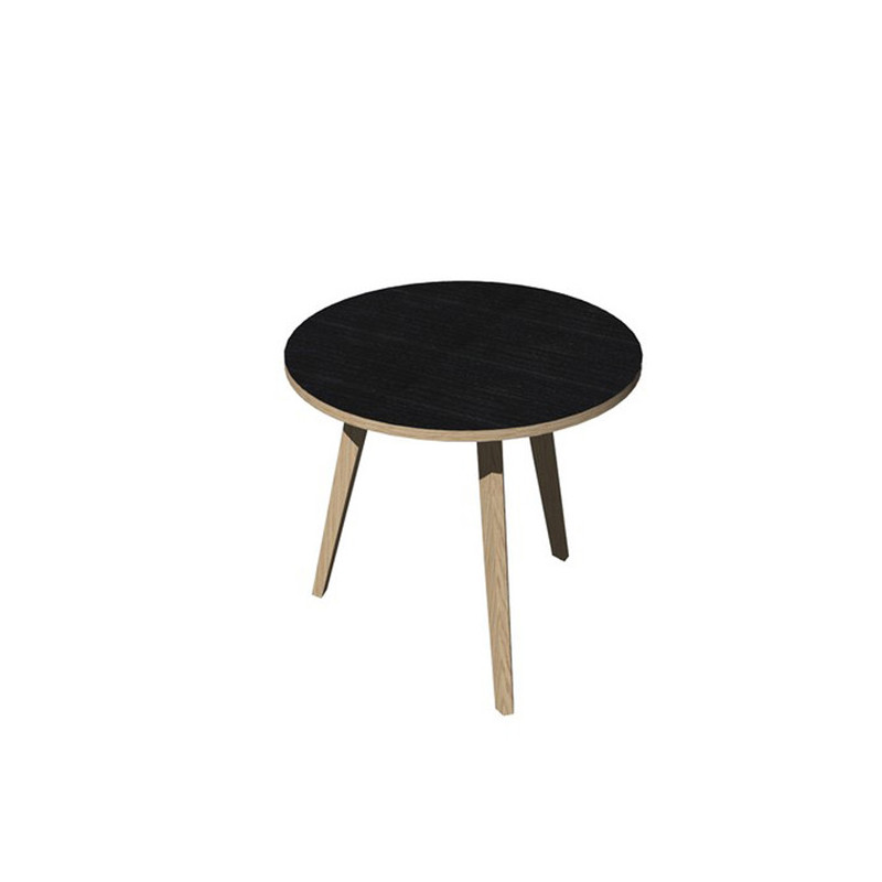 Tavolo riunione tondo 80cm Rovere/Nero venato Woody
