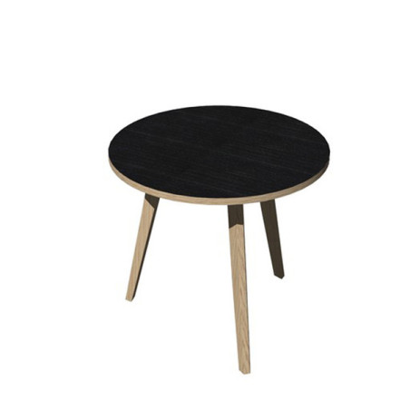 Tavolo riunione tondo 80cm Rovere/Nero venato Woody