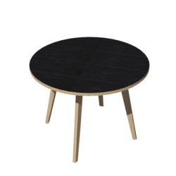 Tavolo riunione tondo 100cm Rovere/Nero venato Woody