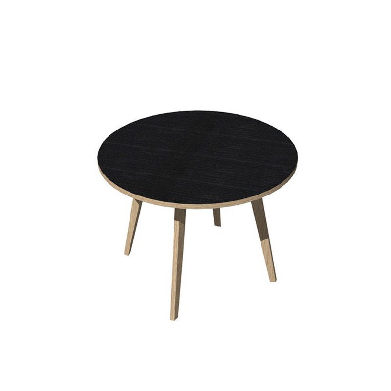 Tavolo riunione tondo 100cm Rovere/Nero venato Woody