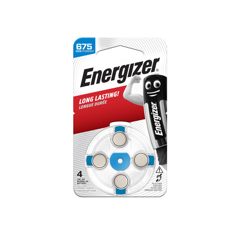 Blister 4 pile per apparecchi acustici 675 Zinc Air Energizer