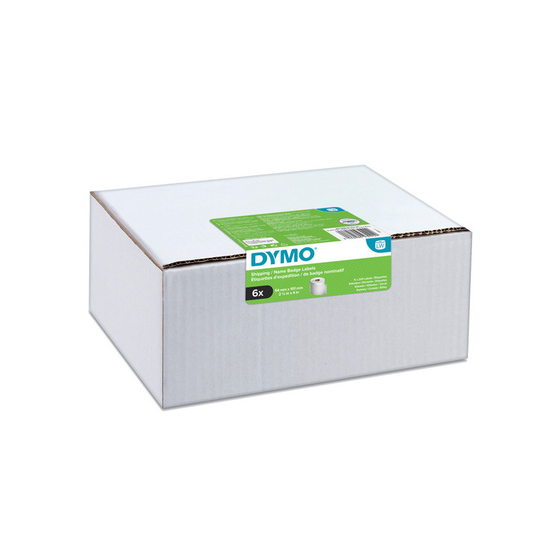 Value pack 6 rotoli etichette Spediz/Badge 54x101mm bianco (220etic/rt) Dymo LW