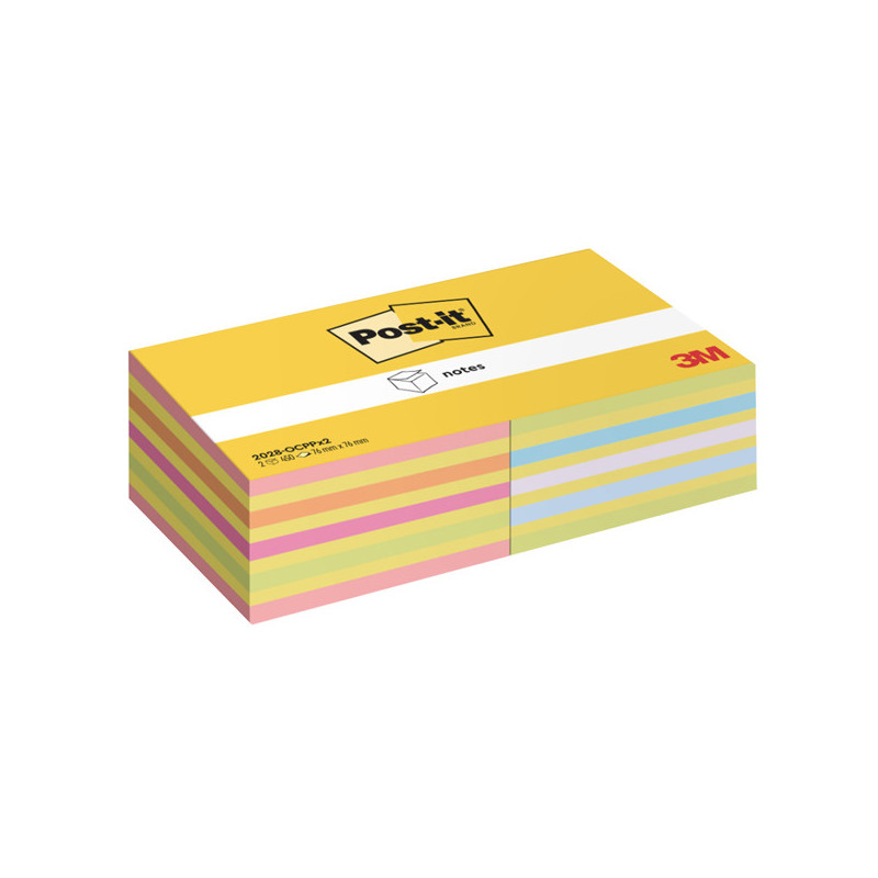 Cf 2pz cubo 450fg. Post-it© Notes 76x76mm 2028-0CPPX2 colori ass. neon/pastello