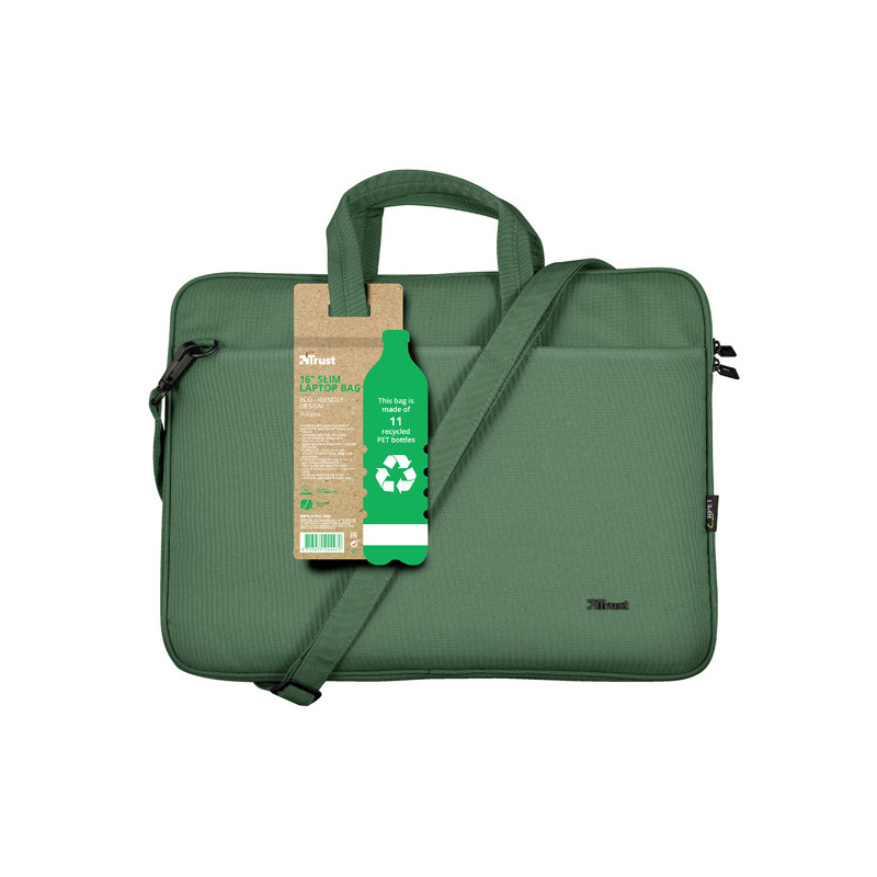 Borsa ecocompatibile per notebook da 16" Bologna - verde salvia Trust