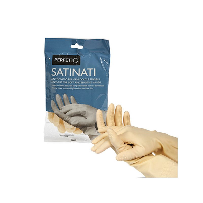 Blister 2 guanti in lattice satinati Taglia piccola S/6