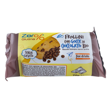 Frollini con gocce di cioccolato monodose 70gr Zerglutine